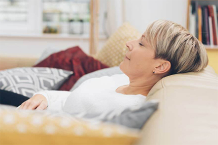 Woman relaxing on the couch